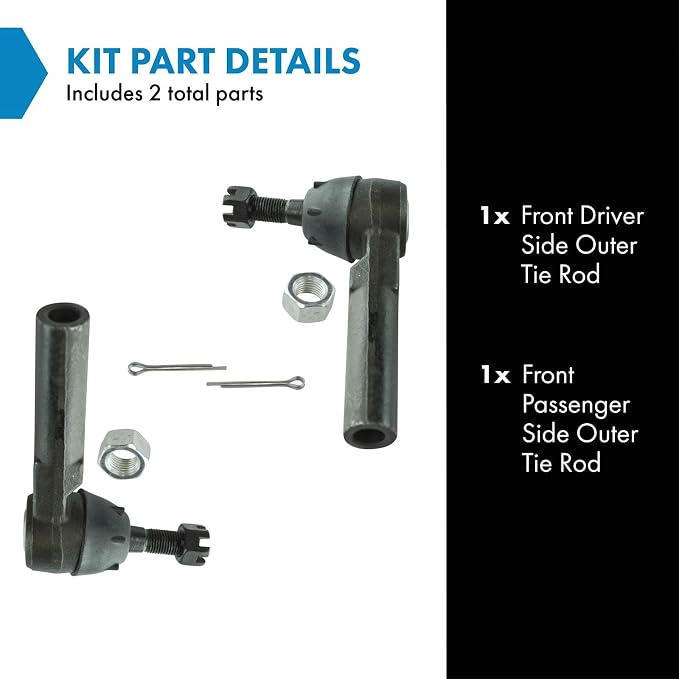 TRQ Front Outer Tie Rod End LH Driver RH Passenger Pair for Lesabre Bonneville