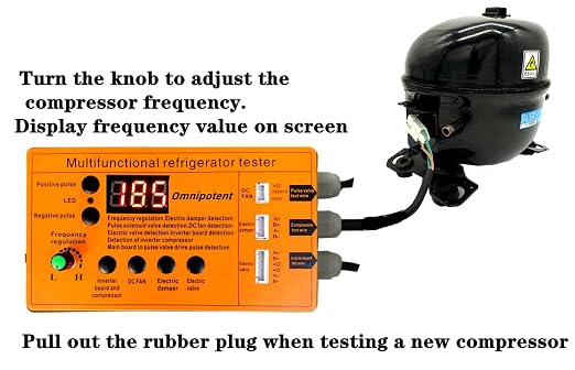 Multifunctional Refrigerator Compressor Tester, Refrigerator Inverter Compressor Pulse Solenoid Tester, DC Fan Damper Electric Valve Fault Detector