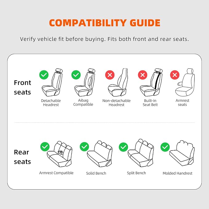 Premium Nappa Leather Car Seat Covers Full Set, Universal Fit for Most Sedans, SUVs - Waterproof & Breathable, Compatible with Honda Civic, Toyota Corolla, Jeep Cherokee/ 5-Seater, Luxury Brown