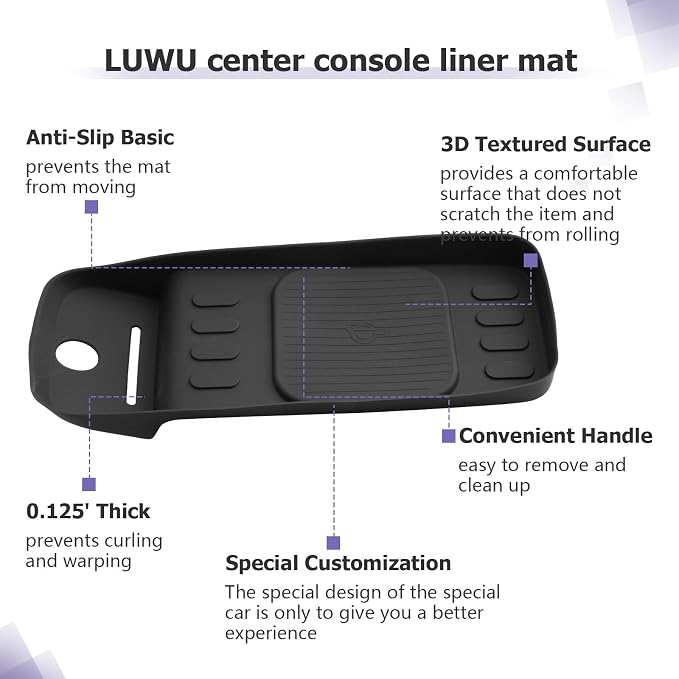 LUWU 2026 Palisade Wireless Charging Anti-Slip Mat Compatible with 2026 Hyundai Palisade Accessories Silicone Protective Pad Liner Premium Protective Pad Center Console Phone Charger Liner Mat Black
