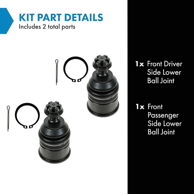TRQ Front Lower Driver and Passenger Side Ball Joint Set Compatible with 1990-1993 Acura Integra 1986-1989 Honda Accord 1988-1991 Civic 1988-1991 CRX 1983-1991 Prelude