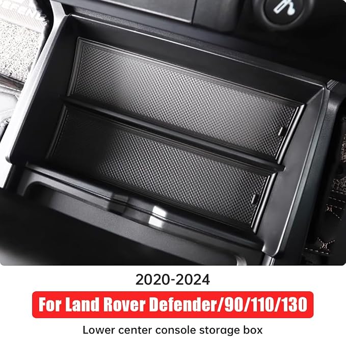 Lower Center Storage Box for 2020-2024 Land Rover Defender 90 110 130 Console Storage Box Interior Organizer Organizer Tray Protective Mat Decorative Tuning Supplies Accessories