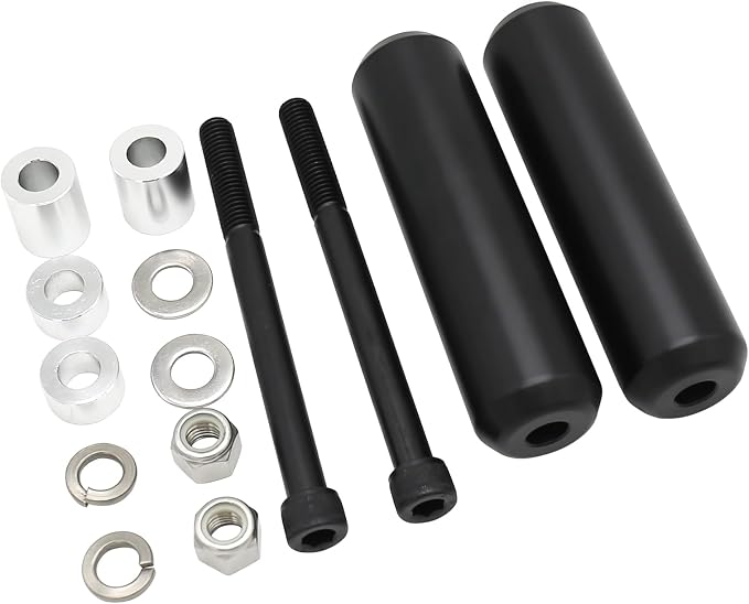 6.5" Motorcycle Frame Sliders Falling Crash Protector Upper Shock Mount Guards Falling Side Protector No Cut Kits Fit for Dyna 2006-2017 (Smooth Style)