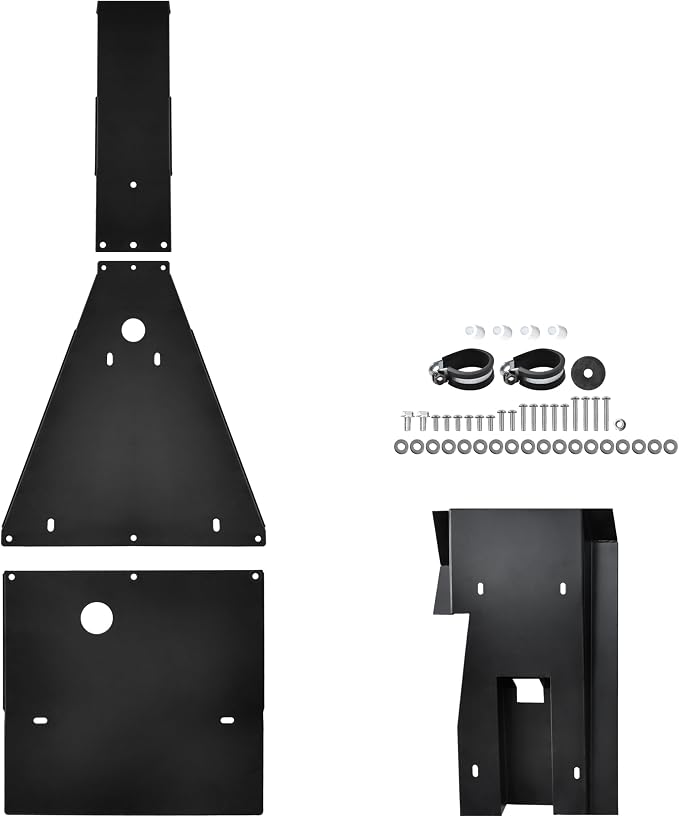 Aluminum Chassis Glide & Swing Arm Skid Plate Guard Protector Kit for Yamaha Raptor 700 700R 2006-2025 Accessories, Black Combined Full Chassis Skid Plate