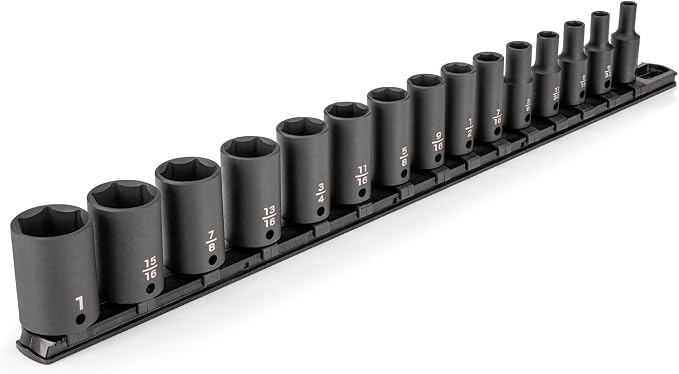 TEKTON 3/8 Inch Drive Impact Socket Set, 15-Piece | SID91118