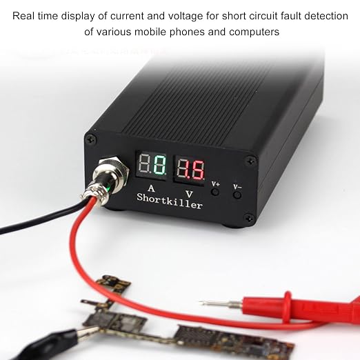 Mobile Phone Circuit Detector, VCC Power Supply Short Circuit Detector with Multiple Real Time Display Short Circuit Detection Box for Phone PC Motherboard Repair