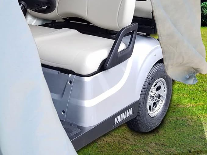 CarsCover HD Waterproof Golf Cart Cover 4 Passenger 5 Layer Storage Covers for Yamaha, Club Car, EZ Go (Fit up to 115 inch Long)