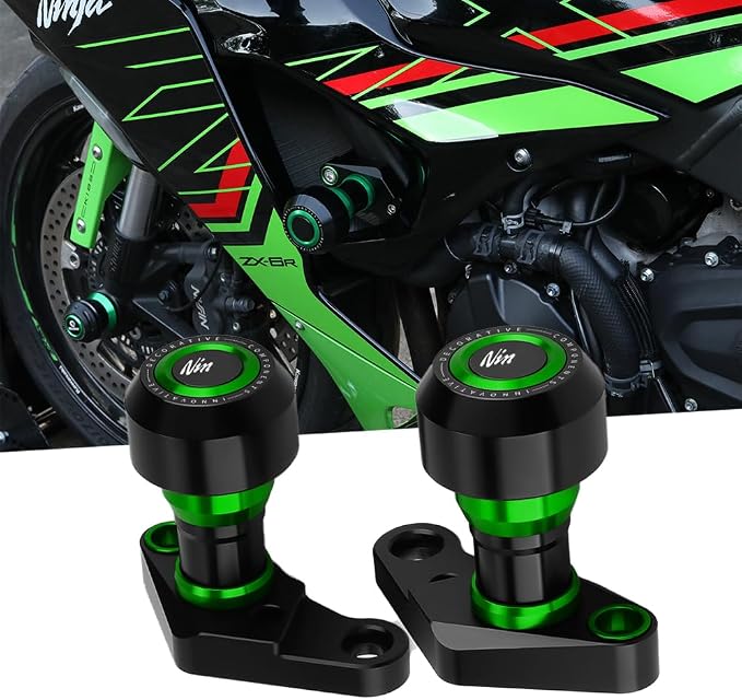MotorCycle Frame Sliders Fit For Ninja ZX-6R 2024 2025 | zx6r falling Protection ninja zx-6r Anti Collision 2024 zx6r Accessories Frame Sliders 2025 zx6r Accessory ninja GN