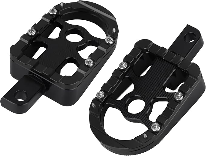 Motorcycle Floorboards Passenger Footboards Wide Foot Pegs Board Pedal Compatible with Touring Electra Road Street Glide Softail Road King Black Edge