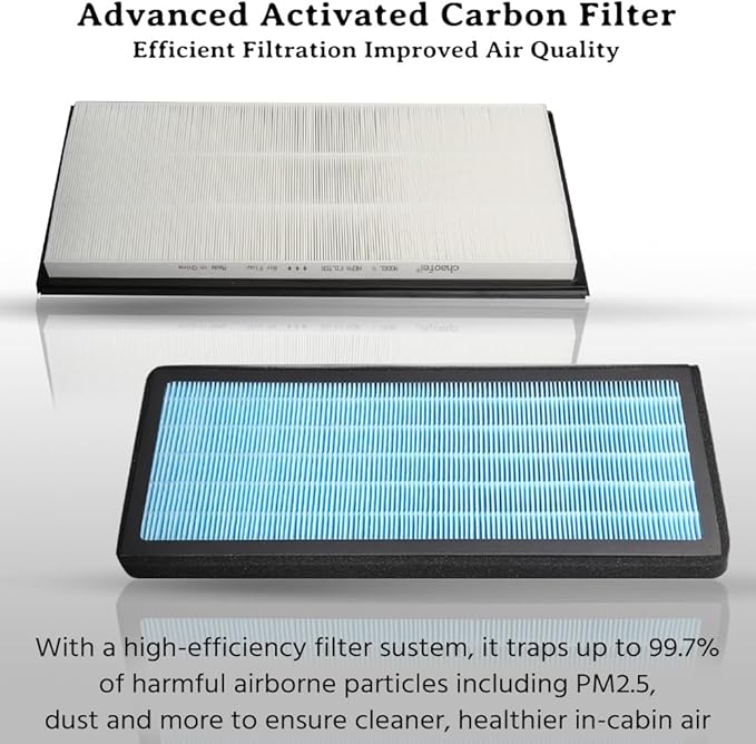 Intake Cabin Air Filter - Compatible with Tesla Model Y (2020-2026) - HEPA Intake Air Filter with Activated Carbon - High Efficiency Air Conditioning Replacement Filters - 4 Pack - #1658376-00-A