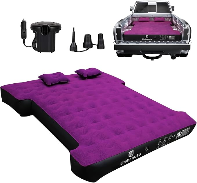 Umbrauto Truck Bed Air Mattress: Inflatable Pickup Camping Mattress for 5.5-5.8ft Full Size Short Bed, Blow Up Pick Up Truck Tent Air Bed for Outdoor Travel