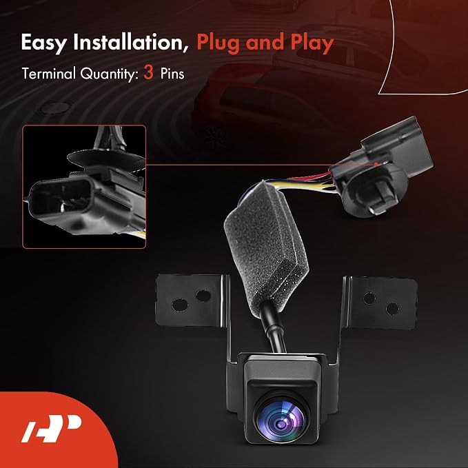 A-Premium Front View Backup Camera Compatible with Nissan | Parking Camera for 2017 2018 2019 2020 Pathfinder - Replace# 284F19PJ1A