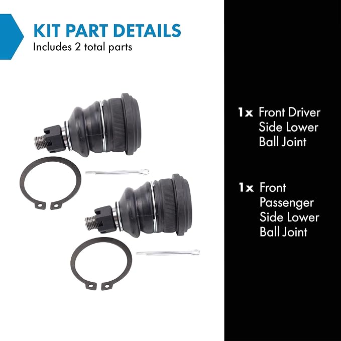 TRQ Front Lower Ball Joint Set Compatible with 2012-2017 Hyundai Accent 2011-2016 Elantra 2013 Elantra Coupe 2014-2018 Kia Forte 2014-2016 Forte Koup Forte5