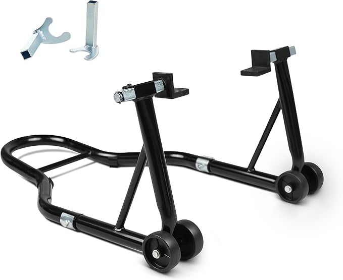 Donext Motorcycle Stand 850LB Sport Bike Rear Wheel Lift Swingarm Paddock Stands Black, Fit for BMW Yamaha Honda Kawasaki Suzuki, with U+L Forks