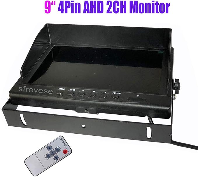 Vehicle Backup Rear View Car Camera and Monitor Kit,9" IPS SD DVR Recording 2CH Split Monitor + IP69 Waterproof Night Vision HD 1080P Rear Camera for Bus Trailer RV Camper Truck 12V-24V
