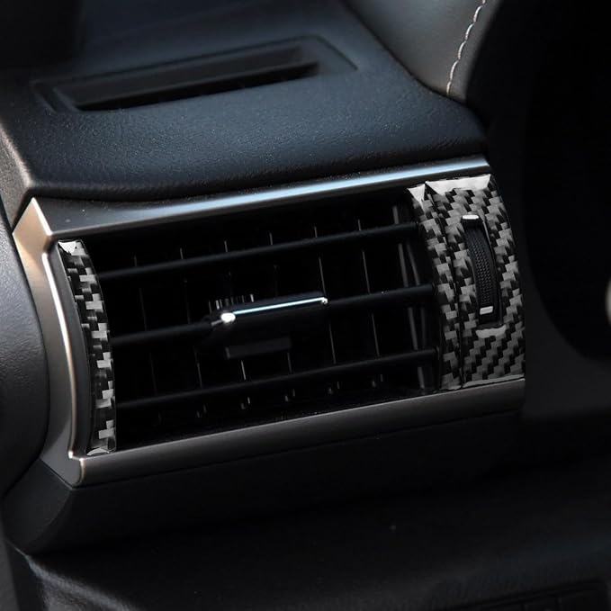 Soft Carbon Fiber Car Interiors Center Dash Left & Right Air Vents 6/pcs Decorative Stickers for Lexus RC300 350 200T 15-24 Carbon Fiber Interior Accessories