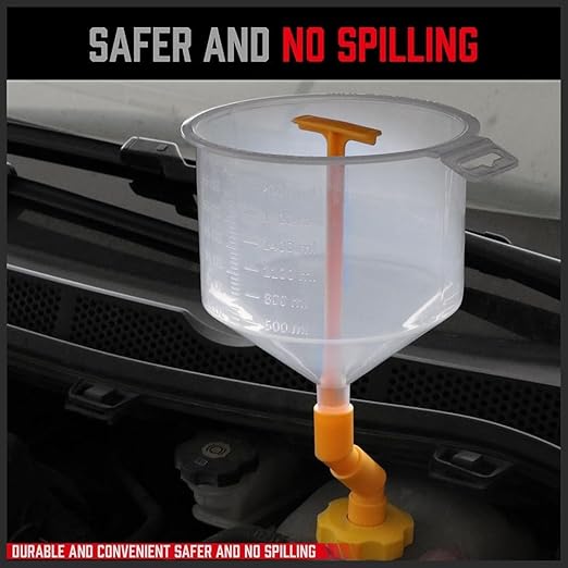 Ultimate No Spill Coolant Funnel Kit - 19-Piece Spill-Free Radiator Funnel Set, Spill Proof Radiator Bleeder Kit, Coolant Filling, Radiator Filler, Extra Funnels and Adapters for Universal Vehicle