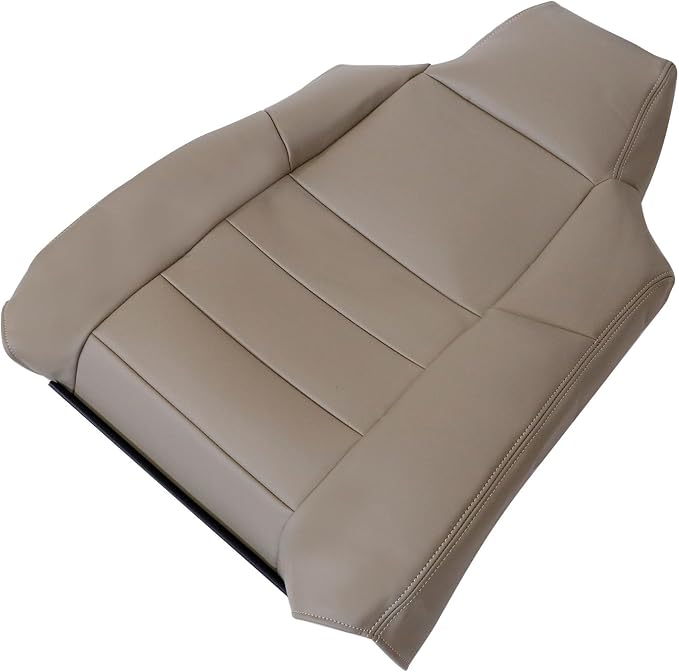 SecosAutoparts Driver & Passenger Side Bottom & Top Lean Back Leather Replacement Seat Covers Tan Compatible with Ford Excursion 2002-2005 Compatible with Ford F250 F350 Lariat 2002-2007