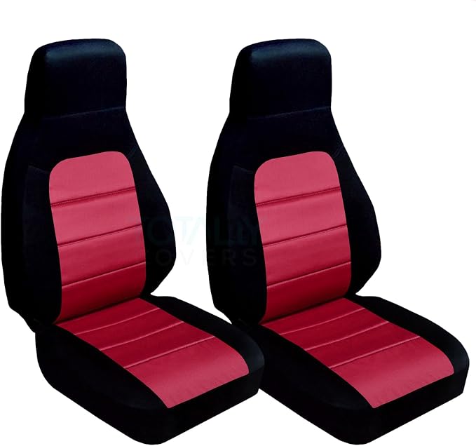 Totally Covers Compatible with 1990-2000 Mazda MX-5 Miata Seat Covers: Black and Burgundy (22 Colors) Bucket