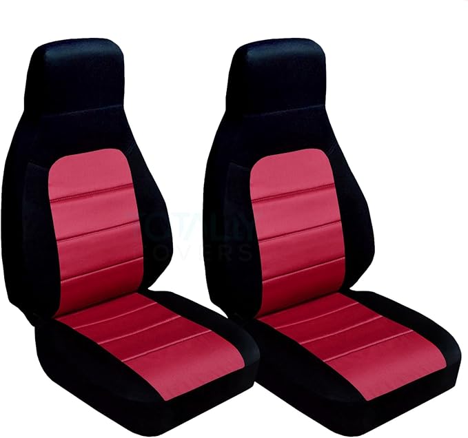Totally Covers Compatible with 1990-2000 Mazda MX-5 Miata Seat Covers: Black and Burgundy (22 Colors) Bucket