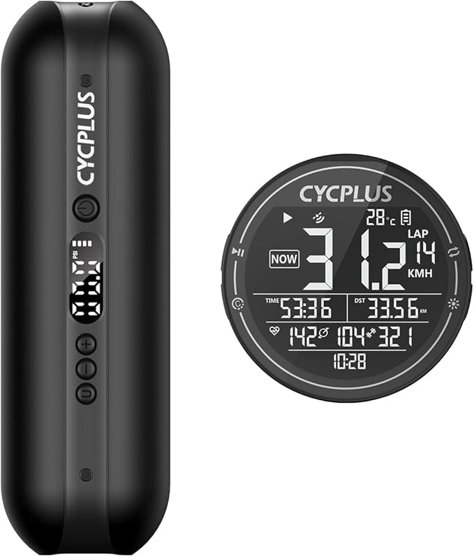 CYCPLUS Tire inflator A2 + GPS Bike Computer M2
