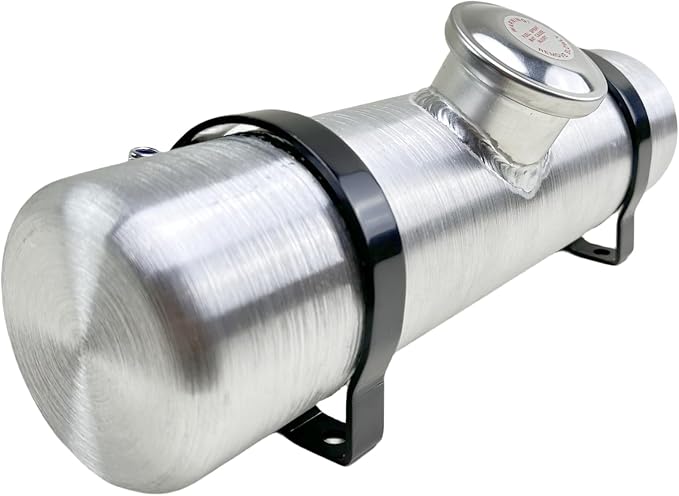 JSD 0.72 Gallon 4" x 15" Aluminum Spun Round Gas Tank Center Fill 1/4 NPT Outlet For Golf Cart ,Mini Bike