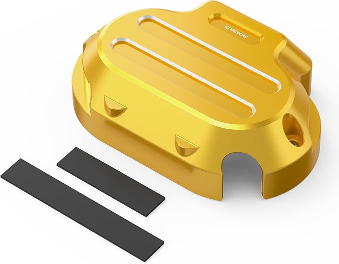 NICECNC Gold Transmission Side Cover Aluminum Compatible with Harley Electra Glide Standard FLHT 2017-2020, CVO Road Glide FLTRXSE 2017-2020, Replacement for 25800057, See Fitments