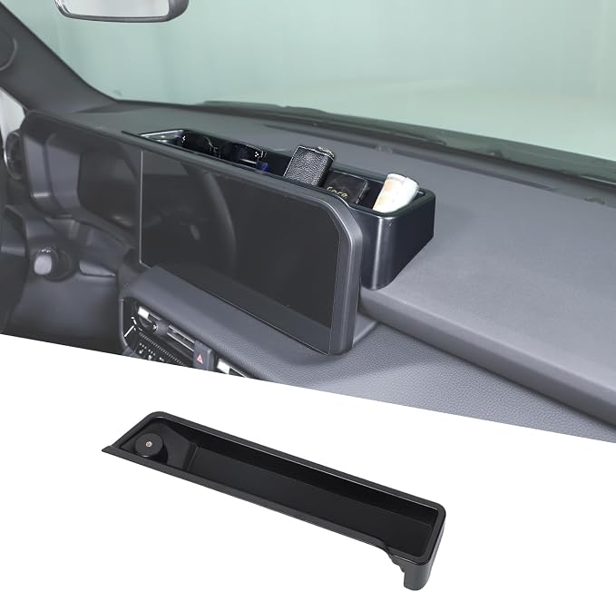 Center Console Storage Box Compatible with Toyota Land Cruiser 250 Prado J250 LC250 2024+, ABS Navigation Screen Rear Storage Tray Organizer, Auto Interior Storage Accessories