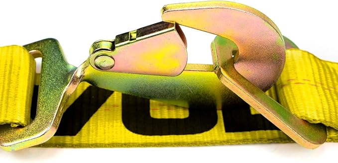 VULCAN Axle Tie Down Combo Strap Kit - 2 Inch - Classic Yellow - 3,300 Pound Safe Working Load