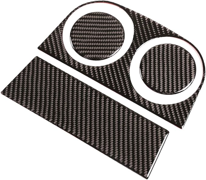 Soft Carbon Fiber Interior Trim Accessories for 2015-2021 Toyota Hilux Center Console Cup Holder Gear Shift Storage Box Decorative Protective Panel Stickers 5PCS (Black Carbon)