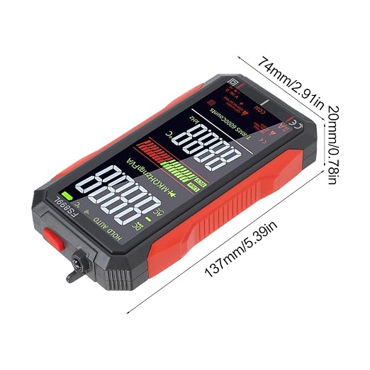 Digital Multimeter Tester Rechargeable Smart Digital Multimeter USB-C Charging True RMS Electrical Tester AC DC Voltage Current Tester with Large Display for Industrial Electrical Issues(FS899L)