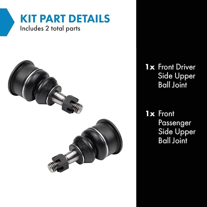 TRQ Front Upper Driver and Passenger Side Ball Joint Set Compatible with 1997-2011 Chevrolet Corvette 2004-2009 Cadillac XLR