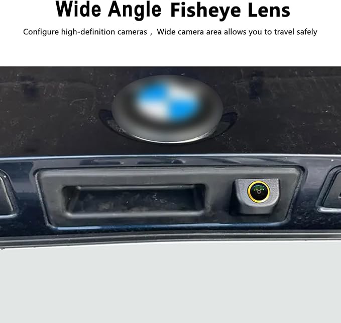 Vehicle Backup Camera CCD Compatible for BMW 3 5 Series X1 3 4 5 F07 F10 F11 F25 F26 F30 F34 Car Rear View AHD 1080P Camera Reverse Parking Fisheye Lens Waterproof Cam Car Trunk Handle Camera (golden)