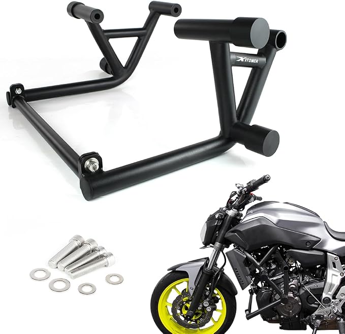 Xitomer Crash Cage Stunt Engine Guard Compatible with FZ-07 MT-07 2014-2024 FZ07 MT07, XSR700 2015-2024 Drift Street Engine Guard Crash Bar Race Rail
