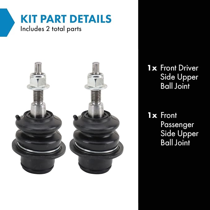TRQ Front Upper Driver and Passenger Side Ball Joint Set Compatible with 15-16 Ford F-150, 17-20 F-150 King Ranch XLT Lariat Platinum, 18-21 Expedition, 18-20 Lincoln Navigator
