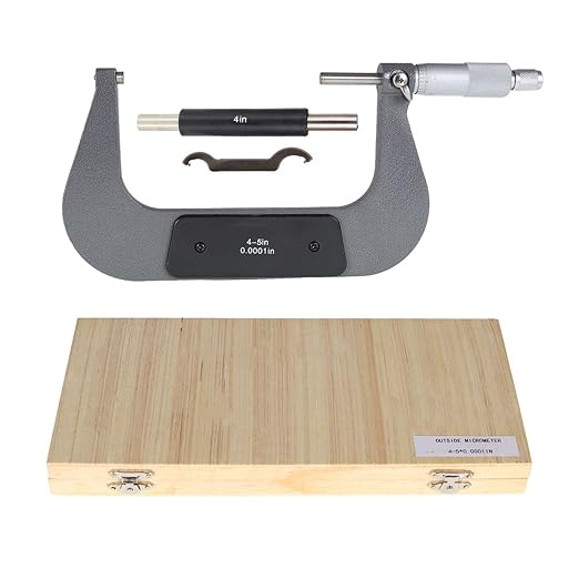 marddpair Micrometer 4-5 Inch 0.0001 Inch Precision Outside Micrometer Carbide Tipped