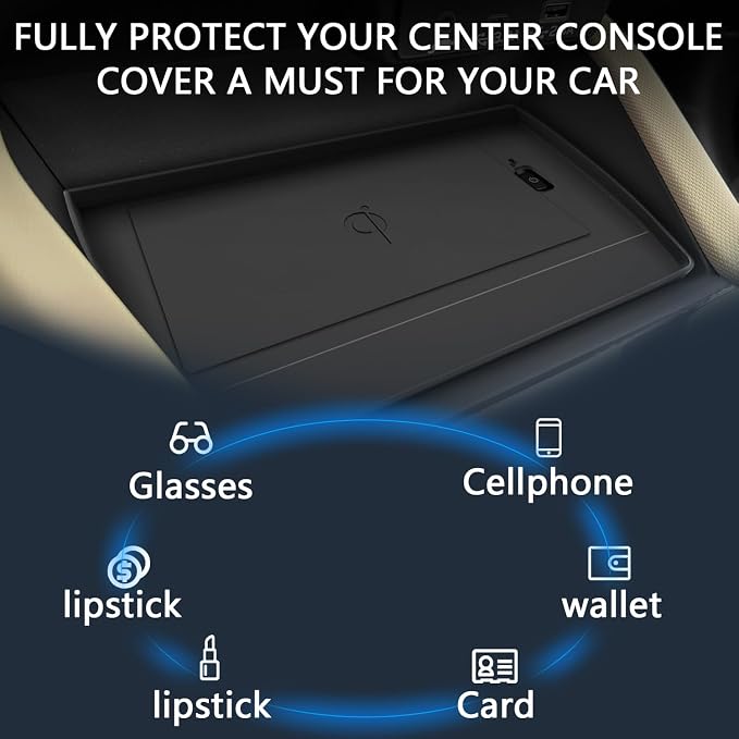 Center Console Wireless Charging Protective Mat fits for 2025 Forester Accessories (Base Premium Sport Wilderness Limited Touring) Anti-Slip Anti-Dust Waterproof Mats (not fit for 2026 forester)