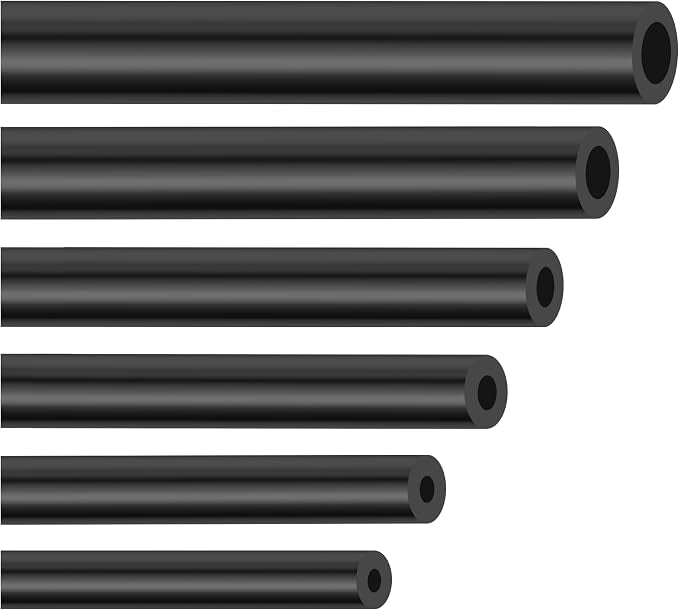 6PCS 5Ft Vacuum Hose Automotive,Silicone Vacuum Hose with ID 1/8" 5/32" 3/16" 1/4" 5/16" 3/8",130PSI Max Pressure Vacuum Line Kit Silicone Tubing Car Accessories for Air/Water (6PCS)