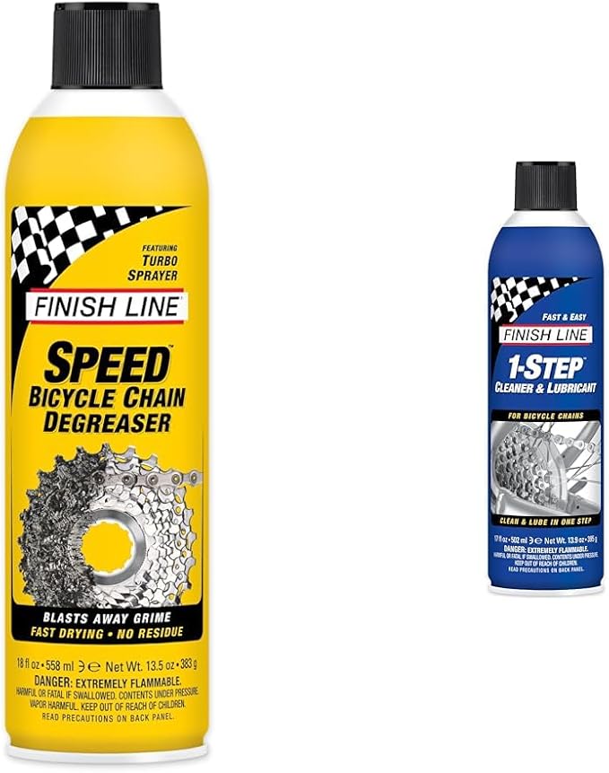 Finish Line Speed Bike Degreaser 18-Ounce and 1-Step Cleaner Lubricant 17-Ounce Bundle
