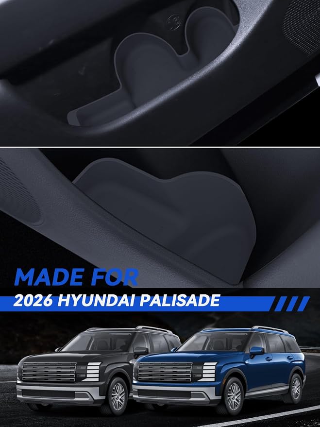 for Palisade Door Side Storage Boxes 2026 Hyundai Palisade Accessories Front & Rear Door Pocket Organizer Tray Set with Anti-Rattle Liners