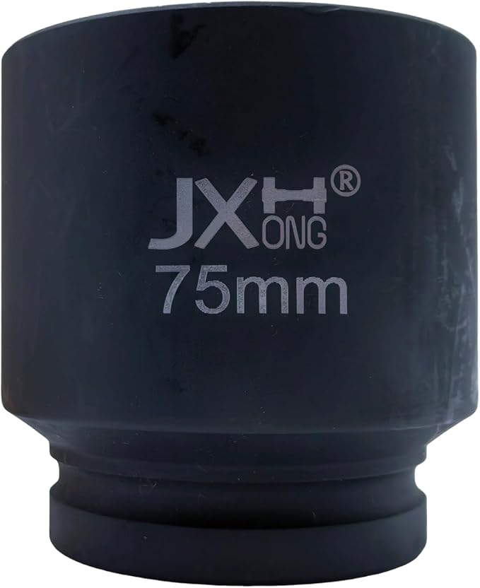 1-1/2" Drive Impact Socket, 6-Point, Heat Treated Cr-Mo Steel – Heavy Duty for Hydraulic Impact Wrench (75mm)