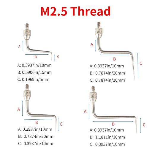 Needle Point Contact Points for Dial Digital Indicators Depth Gauge M2.5 Thread (A Set)