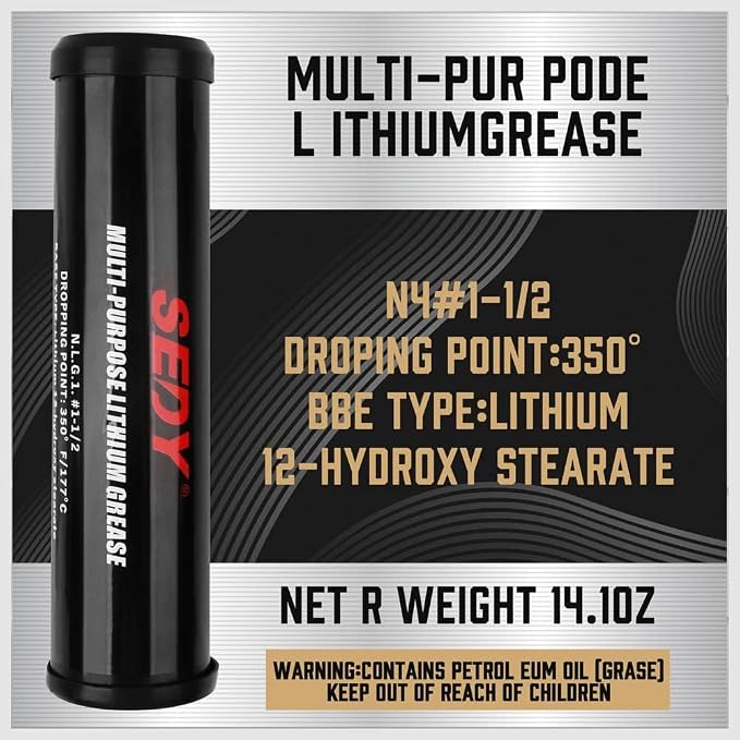 Heavy Duty Grease Gun Kit - 14oz Free Grease Tube 8000 PSI Pistol High Pressure Flexible Hose Bearing Grease Pump Marine Durable Connectors Adapters Extension Tubes Nozzle Easy Operation