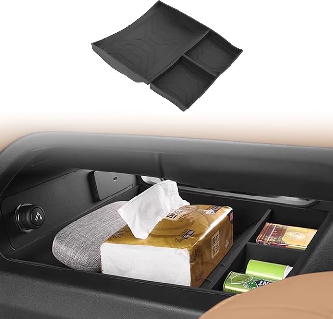 Lower Center Console Organizer Tray Compatible with New 2025-2026 L@nd Rover Defender 90/110/130, Silicone Console Storage Box Insert Secondary Tray for Defender 2025 Accessories