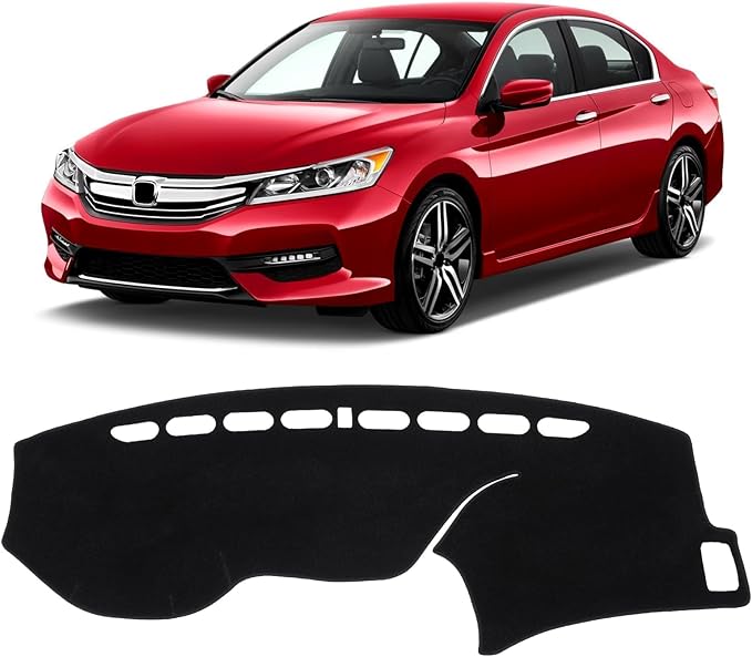 KUST Black Dash Cover for Honda Accord 2013 2014 2015 2016 2017 (LX, Sport, EX, EX-L, & Touring) Polyester Dashboard Cover Non-Slip Center Console Dash Cover Accessories for Honda Accord No Glare