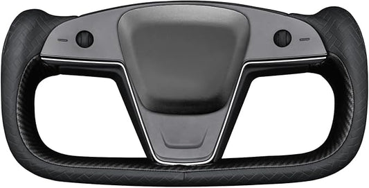 MEWANT Hand Stitched Tesla Model S Yoke Steering Wheel Cover Wrap for Tesla Model S 2021-2023 / Model X 2021-2023 Tesla Yoke Steering Wheel Accessories(3D Style)