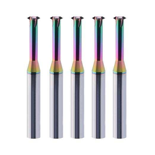 Metric Carbide Thread Milling Cutters for Aluminum 5pcs D4.8×Picth0.5-1.5