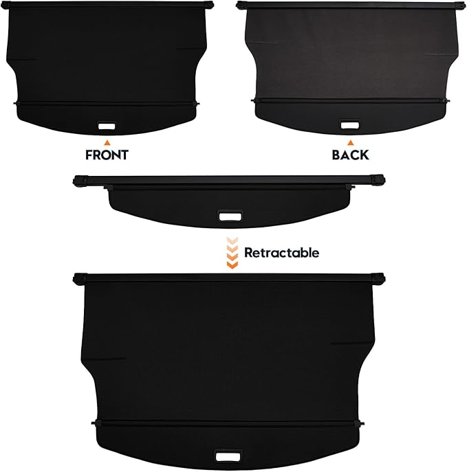 Powerty Cargo Cover for 2019-2024 2025 Cadillac XT6 Trunk Cover Retractable Trunk Shielding Shade XT6 Accessories Cargo Luggage Cover Black