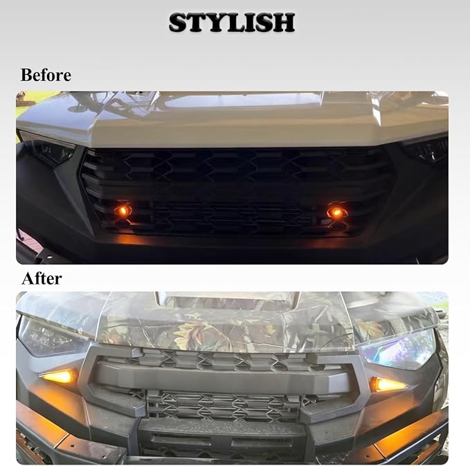 UTV Turn Signal Kit Amber Blinker Lights 110dB Horn Pre-Wired Compatible with Polaris RZR Ranger Can-am