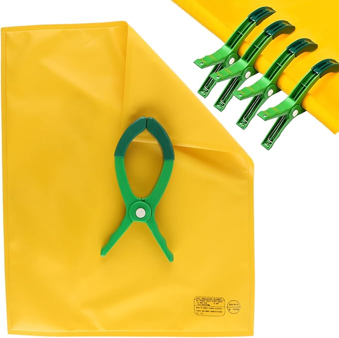 3.3' x 4.9' Voltage Insulating Blanket 17KV, High/Low Voltage Electric Insulated Blanket with 4 Pcs Insulation Clamp, for Around Substations/Distribution Room, Yellow